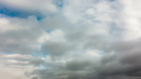 Simultaneous movement of clouds of different levels, time lapses, video loop Stock Footage 83735392