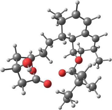Simvastatin molecular structure isolated on white Illustrazione stock