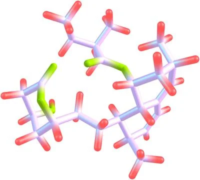 Simvastatin molecular structure isolated on white Stock Illustration