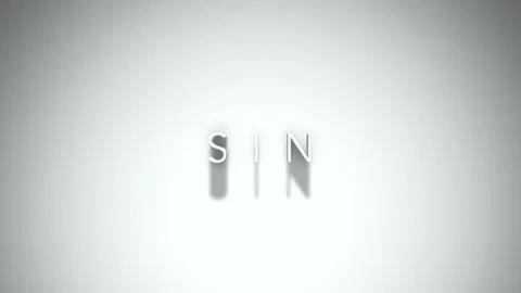 Sin 3D title animation with shadows on a white background Stock Footage 270173897