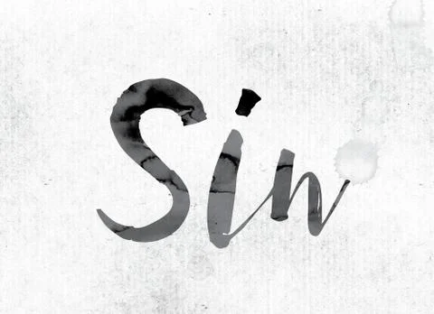 Sin Concept Painted in Ink Illustrazione stock