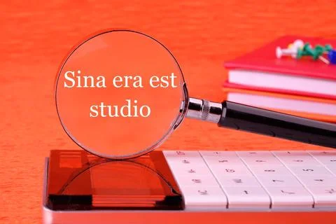 Sina era est studio It means Without anger and addiction through a magnifyi.. Stock Illustration