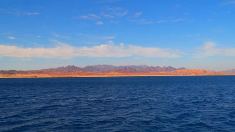 Sinai Mountain on the coast of Egypt Stock Footage 73669386