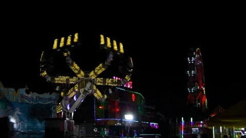Sinaloa, Mexico - December 22 2019: amusement park during the night Video stock 122016953