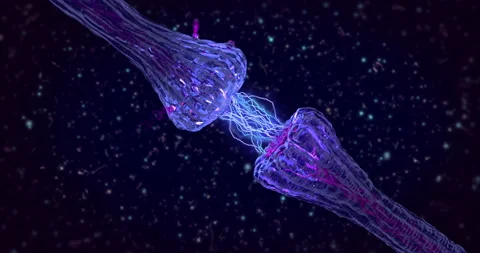 Sinapsis electrica. Synapse neurotransmitters nerve impulse. Stock Footage