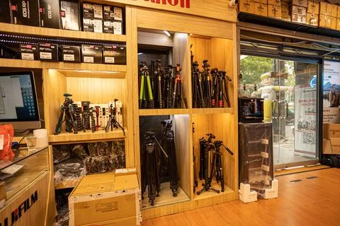Sinar Bahagia, a camera store offering a variety of brands Stock-Fotos