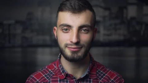 Sincerely Young Man Studio Portrait 動画素材 70103358