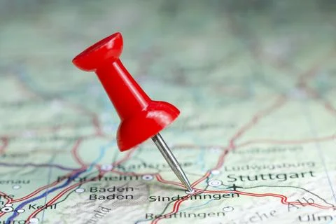 Sindelfingen pin on map of Germany Stock Photos