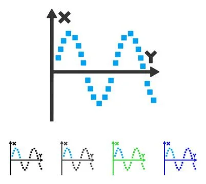 Sine Plot Flat Icon Ilustración de archivo