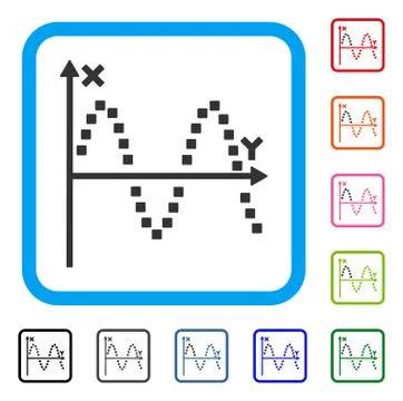 Sine Plot Framed Icon Ilustración de archivo