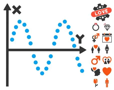 Sine Plot Pictograph With Bonus Ilustración de archivo