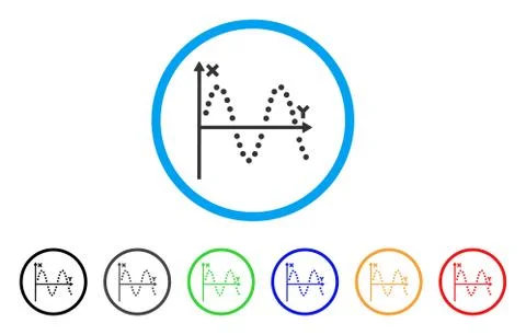 Sine Plot Rounded Icon Stock Illustration