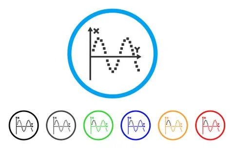 Sine Plot Rounded Icon Stock Illustration
