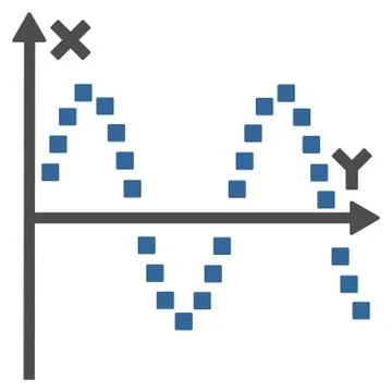 Sine Plot Vector Toolbar Icon Stock Illustration