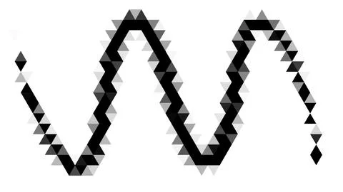 Sine wave of black triangles, abstract geometric zigzag, illustation Illustrazione stock