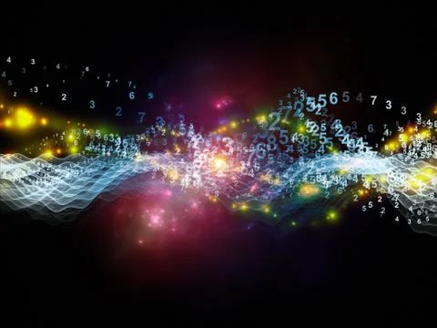 Sine Wave Digits Stock Illustration