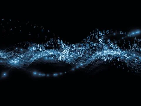 Sine Wave Numbers Stock Illustration
