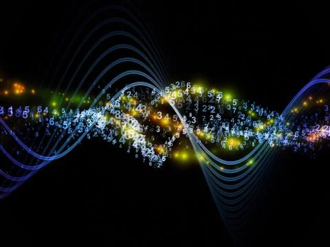 Sine Wave Numbers 스톡 일러스트