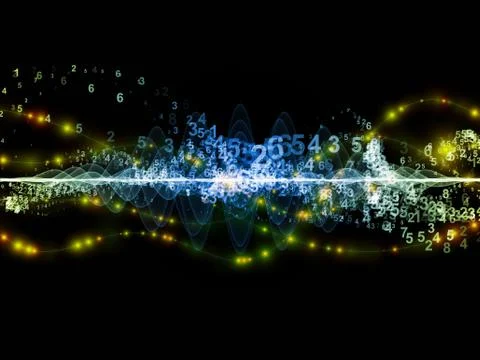 Sine Wave Numbers 스톡 일러스트