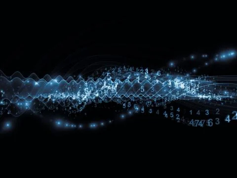 Sine Wave Numbers Stock Illustration