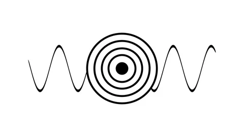 Sine Wave Propagation Diagram With Concentric Ripples Around Center Source Stock Footage 346804029
