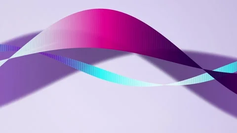 Sine wave ribbons flowing seamless loop motion background Vídeo Stock 343628107