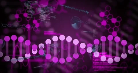 Sine waveform drifting initiating code fade, DNA helix forming, scrolling for Stock Footage 326626350