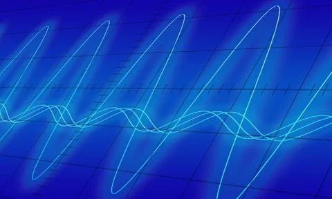 Sine waves measuring display Stock Illustration