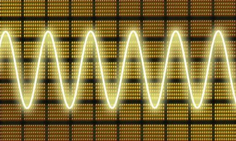 Sine waves measuring display Stock Illustration