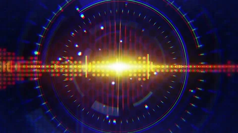 Sine waves orange blue technology loop background Stock Footage 31541119