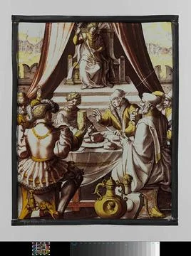 The sinful Jerusalem for his destruction (?). Rectangular stained glass di... 库存照片