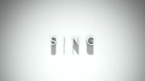 Sing 3D title animation with shadows on a white background Stock Footage 296051037