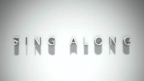 Sing along 3D title animation with shadows on a white background Stock Footage 296984724
