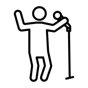 Sing icon linear logo mark in black and white Stock-Illustration
