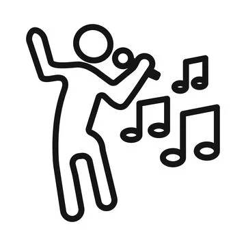 Sing icon mark in filled style Stock Illustration