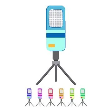 Sing microphone music vector cartoon graphic イラスト素材