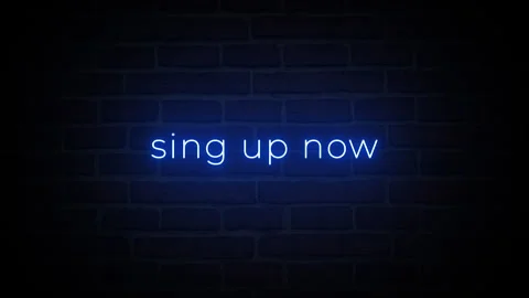 Sing Up Now neon glow text typography animation 4k video Stock Footage 283861036