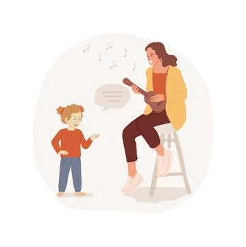 Sing songs isolated cartoon vector illustration. Illustrazione stock