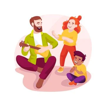 Sing songs isolated cartoon vector illustration. Stock Illustration