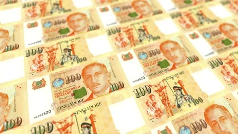 Singapore 100 Dollar Banknotes Background 스톡 동영상 337053247