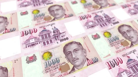Singapore 1000 Dollar Banknotes Background Animation 스톡 동영상 337053207