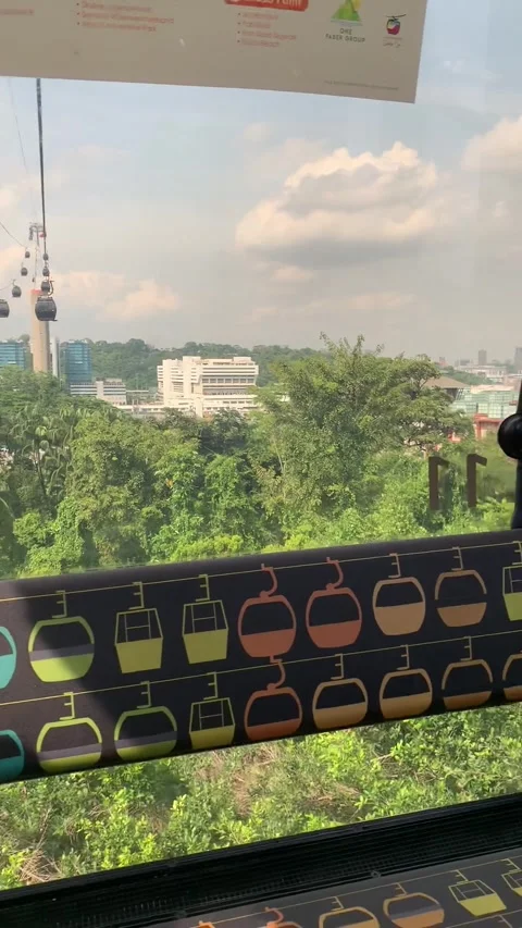 Singapore - 2021/02/20 : Inside a cable car Stock Footage 344577635