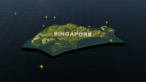 Singapore 3D Map With Animation Stock Footage 310051618