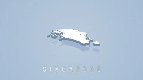 Singapore 3d map rotating in minimal style Video stock 329683950