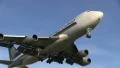 Singapore Airlines Jumbojet flies overhead HD Footage