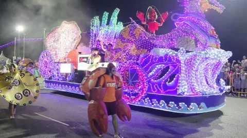 Singapore, Annual Chingay Parade taking place during Chinese New Year Stock Footage