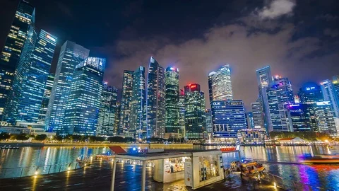 SINGAPORE - August 23, 2017:View from the infinity pool at Marina Bay Sands Video stock 102152066