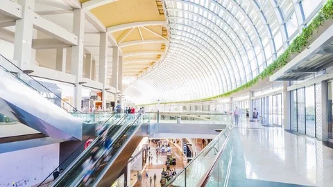 SINGAPORE - August 23: Timelapse in motion - inside view in the shopping mall Stock Footage 79645268