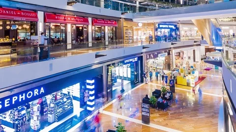 SINGAPORE - August 23: Timelapse in motion - inside view in the shopping mall Stock-Footage 79648534