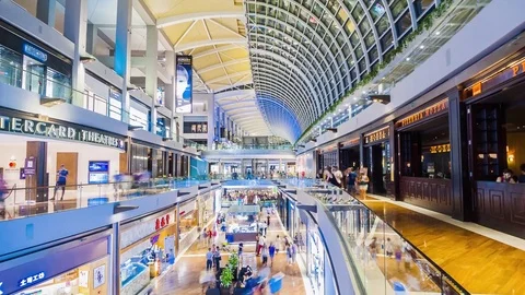 SINGAPORE - August 23: Timelapse in motion - inside view in the shopping mall Stock-Footage 79761302